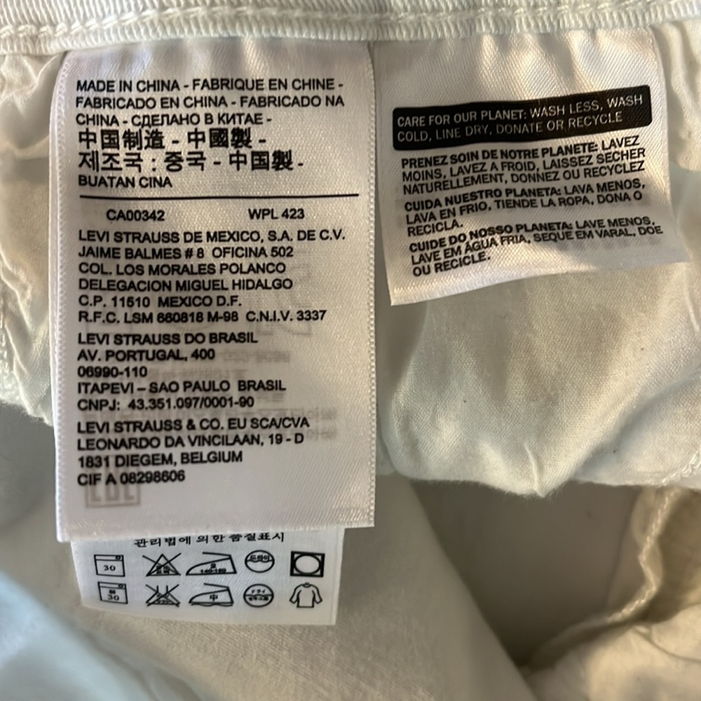 Levi’s 710 Super Skinny White Denim Jeans Size 29 Lowrise - Picture 10 of 10